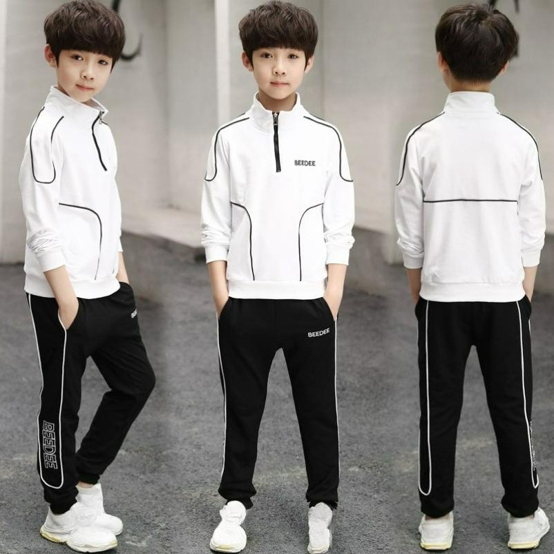 Children s Clothing, Boys  Spring Suits, Big Children s Children s Spring and Autumn Boys  Sports Two-piece Western Style Trendy Clothes 120
