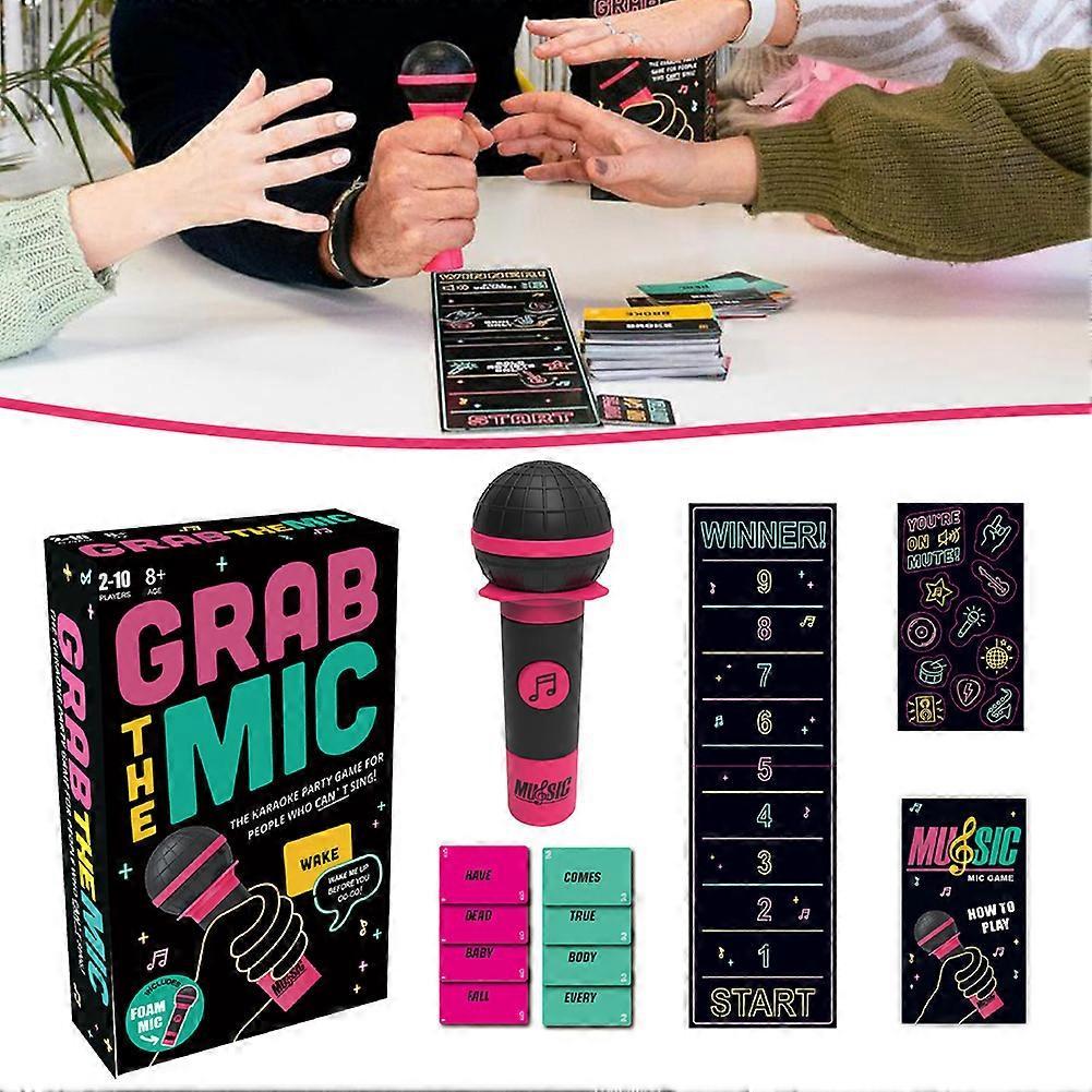 Grab The Mic Karaoke-Spiel, Lustiges Brettspiel für Kinder & Erwachsene, Perfekt für Partys & Geburtstage