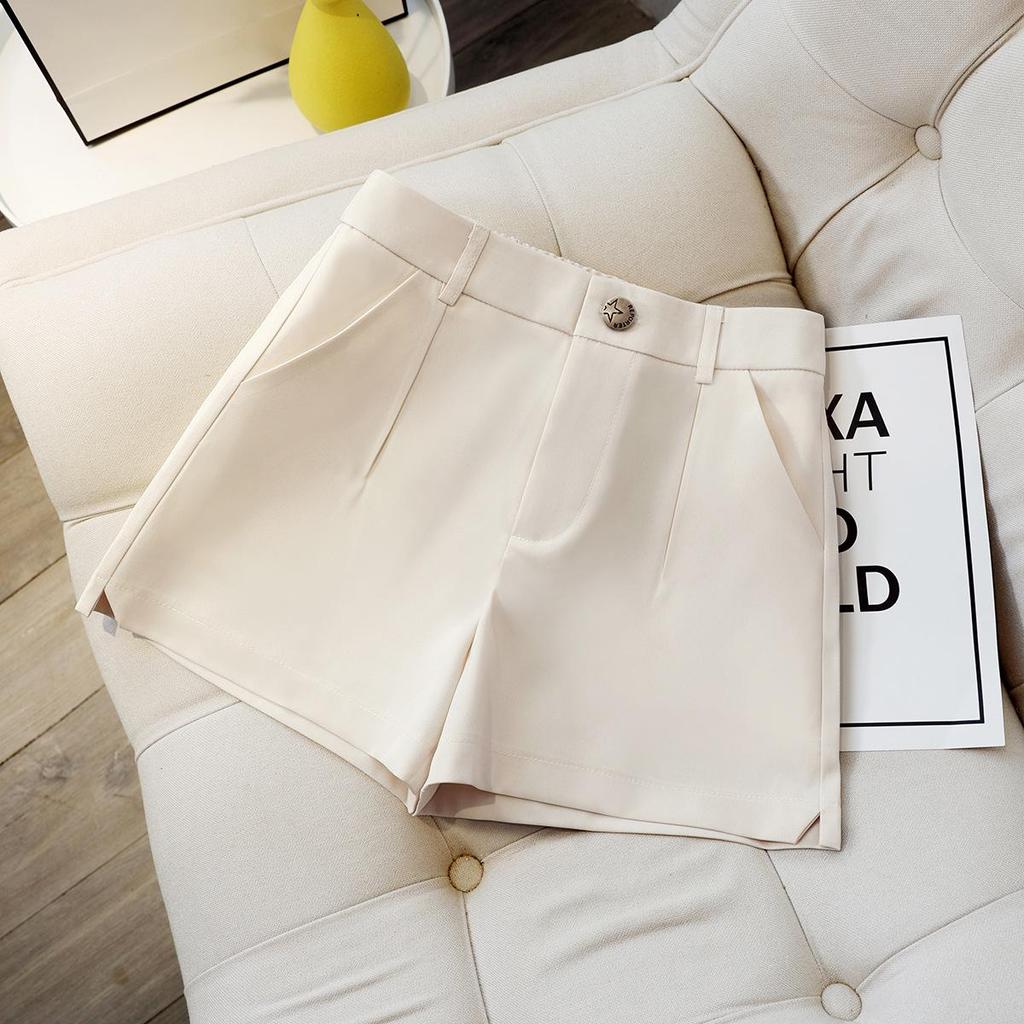 Women's 2025 High-Waisted A-line Wide-Leg Suit Shorts