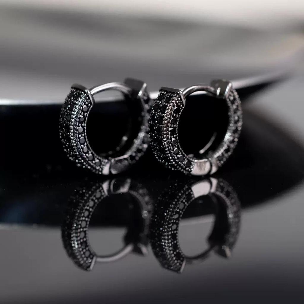 Men's Diamond Circle Earrings, 2022 Simple Korean-Inspired Trendy Design