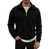 Men's Half Zip Sweatshirt with Turn-Down Collar, Casual Double-Sided Pullover