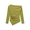 Jnleaog Autumn New Women's Clothing Fashion Style Stylish Fashionable Asymmetric Stretch Tops 3644328