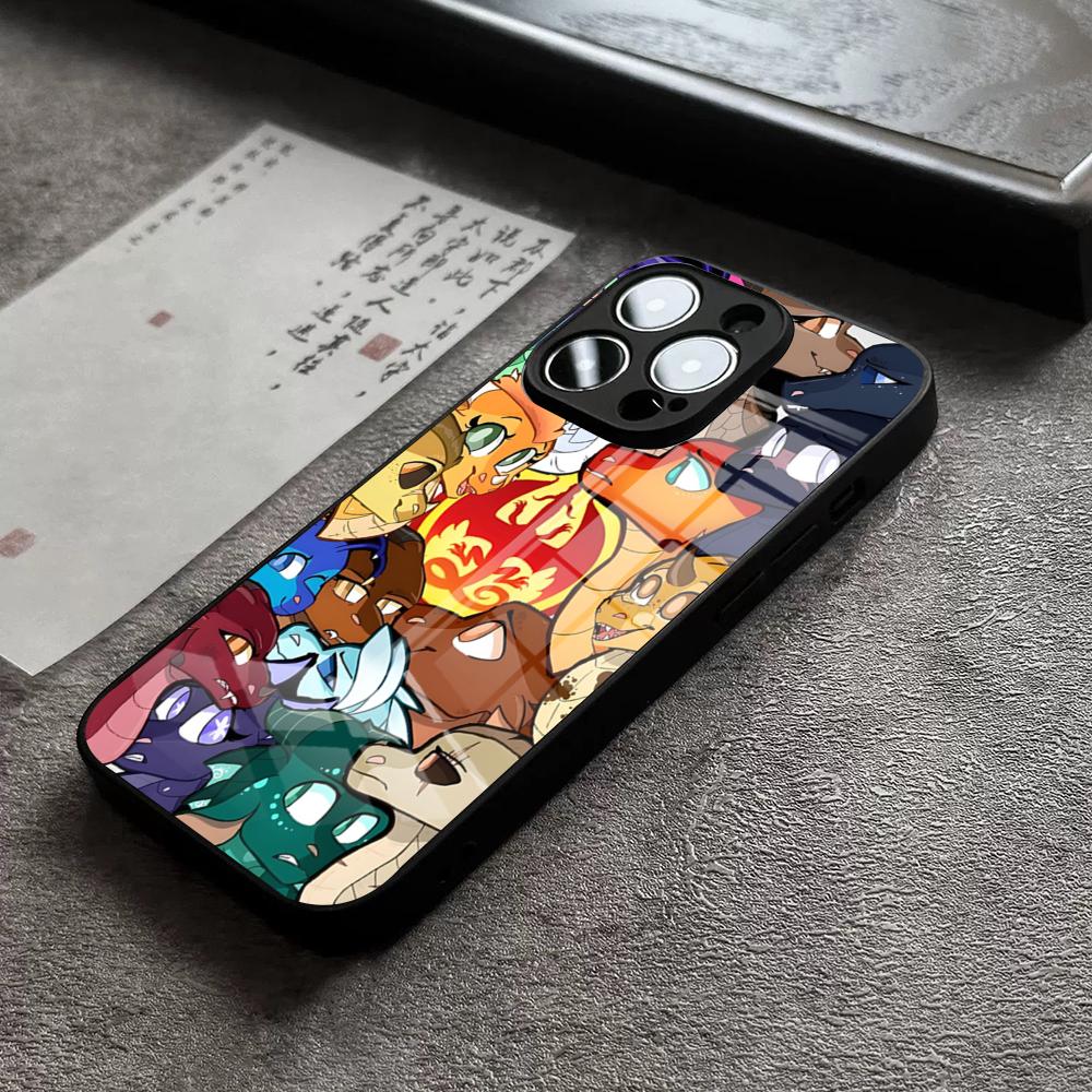 

Wings Of Fire Dragons Cartoon Phone Case For IPhone 17 Pro Max 14 Pro 15 12 11 13 Mini X XR XS 16 Plus SE Glass Cover iPhone15 Plus