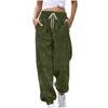 Women S High Waist Wide Leg Ankle Length Fleece Warm Pants