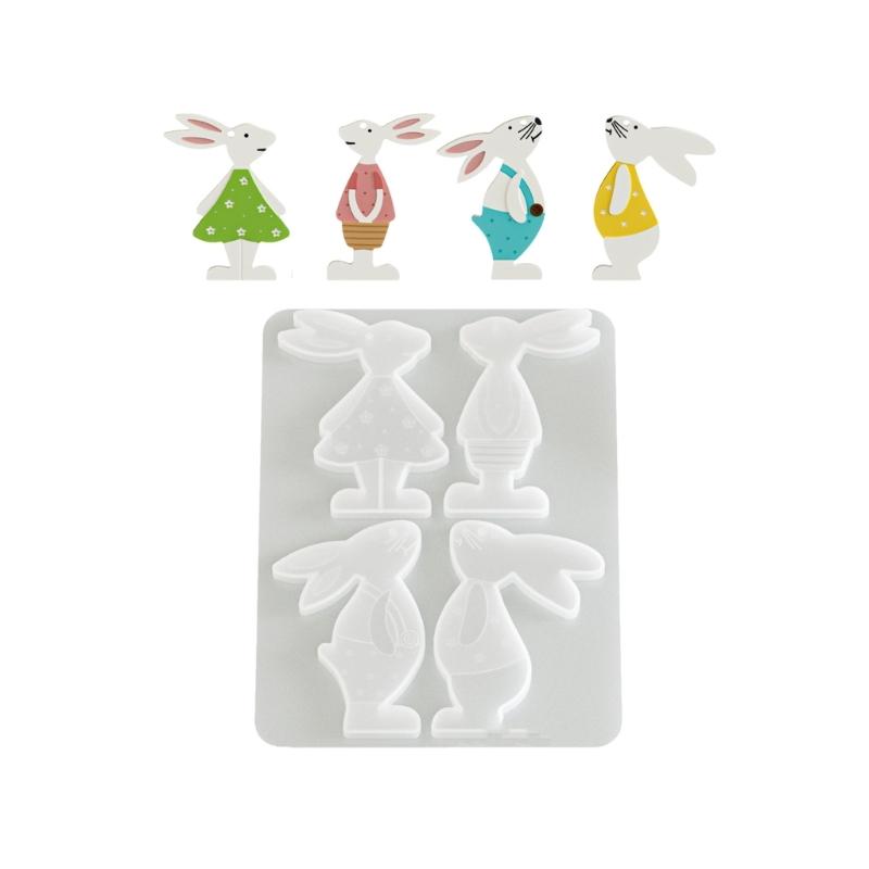 Flexible Silicone Craft Mold Ornament Moulds for Rabbit Shaped Pendant Easy to Use and Clean for Handmade Accessories