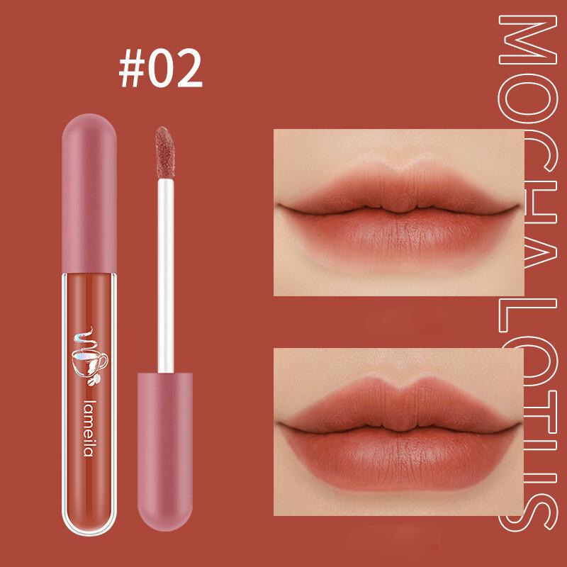 

Жидкая глазурь для губ Стойкая губная помада Матовый бархатный оттенок для губ Бархатная матовая помада Мягкая 02