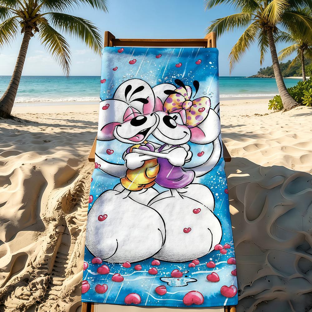 Cute D-Diddl Cartoon Towel For Outdoor Camping Beach Towel Super Absorbent Quick-Drying Summer Towel