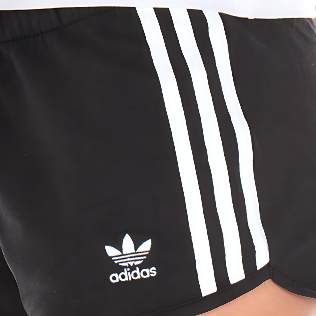 Adidas Originals Three Stripes Printed Sports Straight Leg Shorts Women Shorts Black AY8125