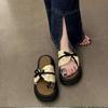 Thick Bottom Heightening Bow Toe Women's Outer Wear In Summer 2025 New Fashion Versatile Casual Beach Cool Slippers
