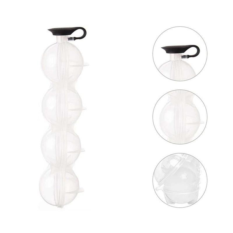 

4-полосная машина для изготовления кубиков льда, 3d Diy, силиконовый виски, 5,5 см, форма для ледяных шаров, гибкий силиконовый лоток для виски, коктейлей, круглый поднос для ледяных шаров 1pcs