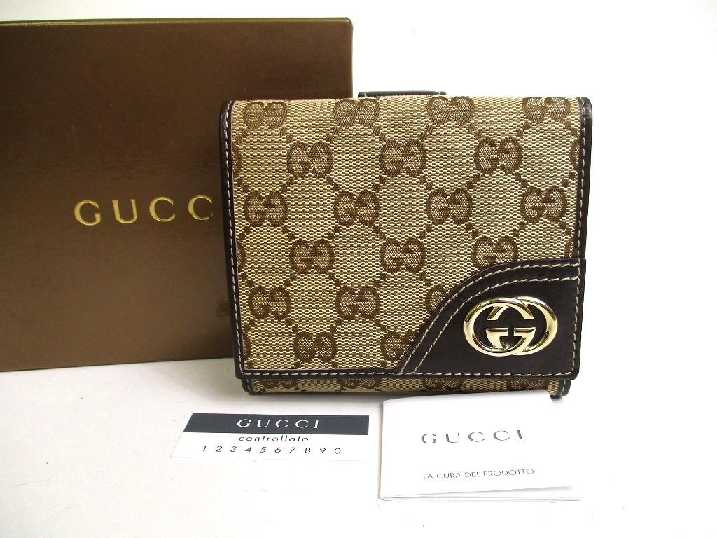 

Автентичний гаманець GUCCI GG Canvas Brown Leading Compact Wallet #a506 Refurbished