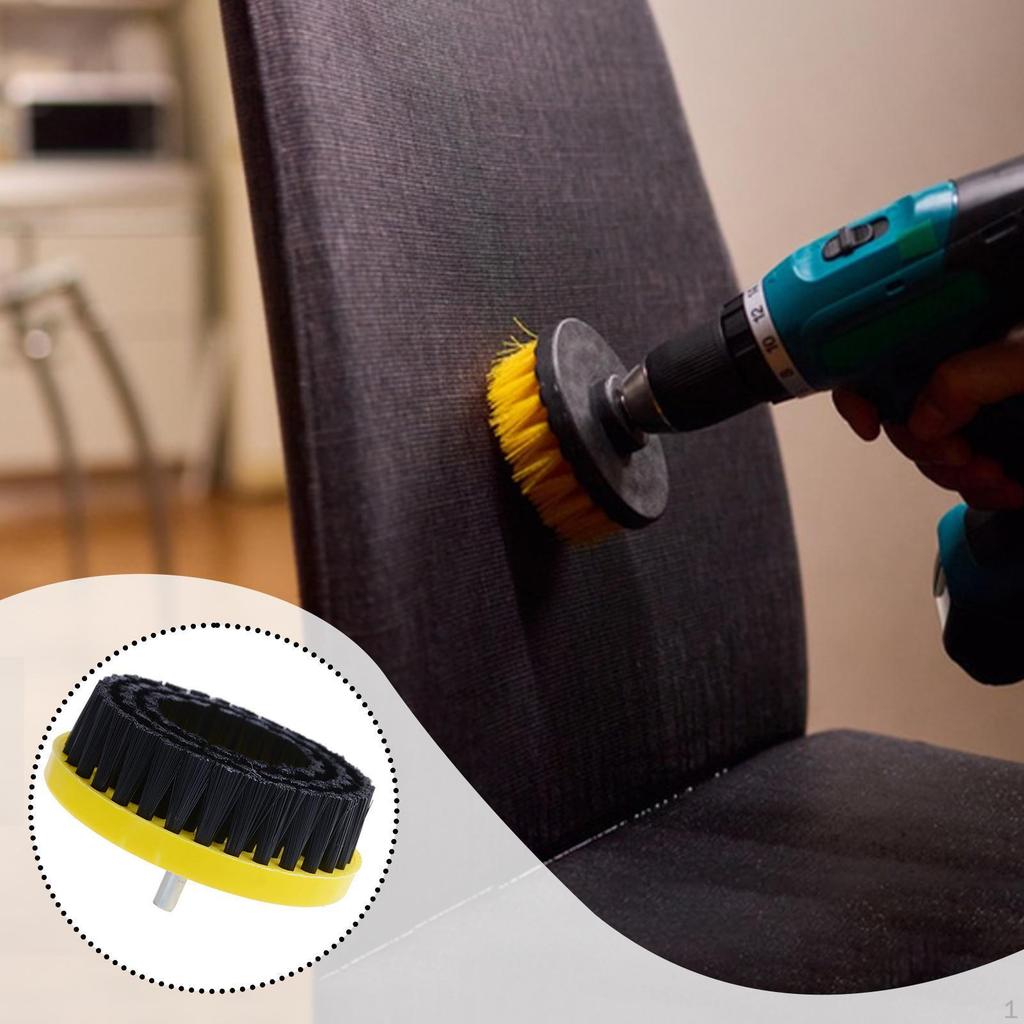 Rotary Carpet Cleaning Brush Attachment 11cm Nylon Bristles for Stain Removal Easily Install Replace