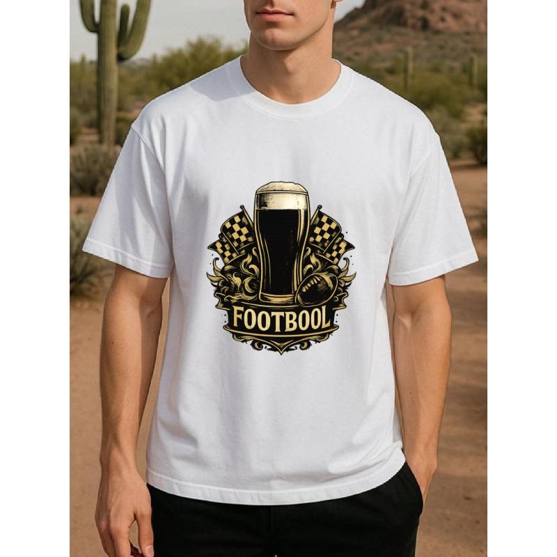 European Size American Retro Style "mismatched" Rugby Match Holiday Men's Printed Short-sleeved Shirt,Medium Elasticity Fashionable Style,Casual Shirt