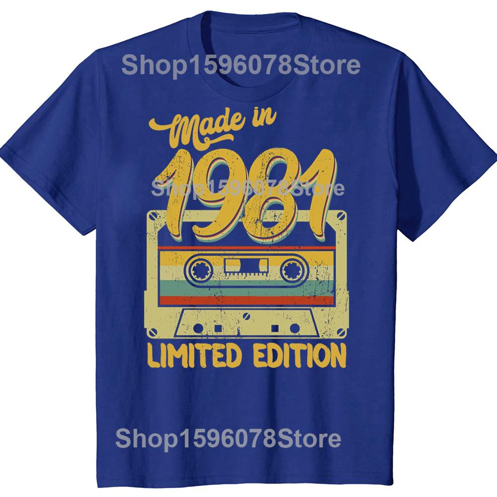 Funny Made In 1981 Limited Edition Birthday Gift Graphic Tshirts Men Fashion Casual Tshirt 100 Cotton Loose Oversized T Shirt