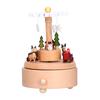 Wooden Music Box Snowflake Decor Wood Grain Texture Beautiful Sound Christmas Music Box