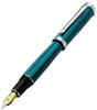 Xezo Diamond Cut and Azure Blue Finish Serialized Medium Fountain Pen Platinum Plated and Weight Azure Blue (Architect FM)