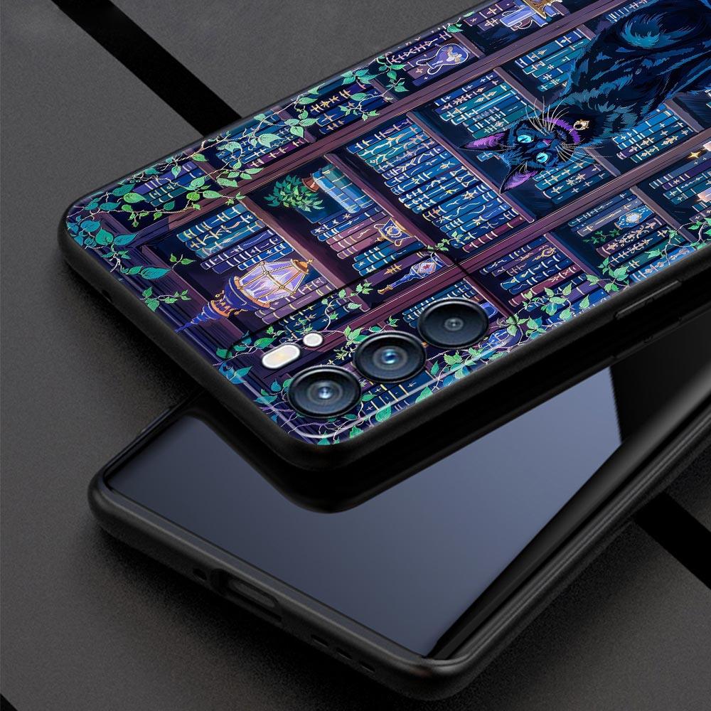 Handyhülle für Oppo A17 A31 A54 A57 A78 A79 Find X5 X6 Reno 7 8 10 11 12 13 F Pro Weiches TPU Niedliches Schmetterling Katze Bücherregal Design
