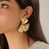 Orecchini a Bottone Floreali Colore Oro Vintage KunJoe per Donna Moda Petali Geometrici Piercing Orecchino Trendy Lusso Gioielli da Festa