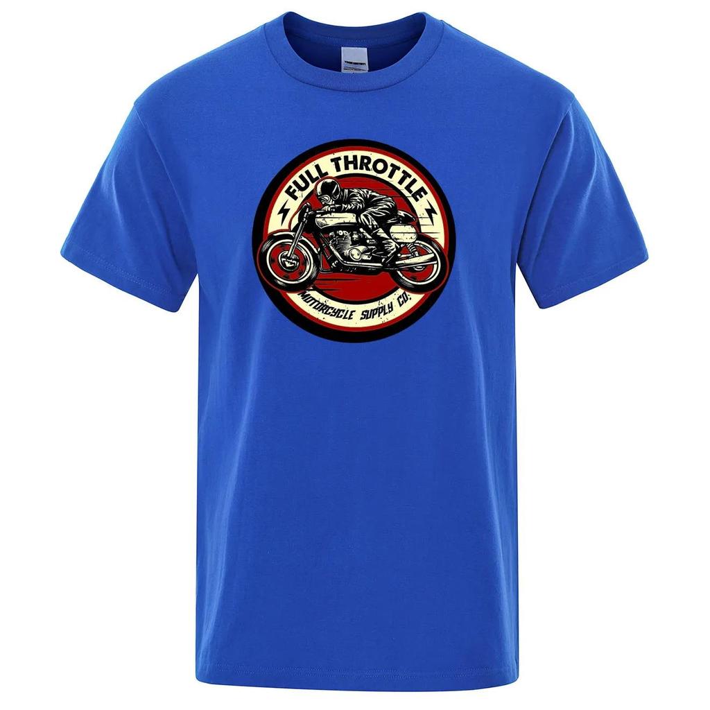 Throttle Cafe Racer Rockabilly Men's Casual Cotton T-Shirt