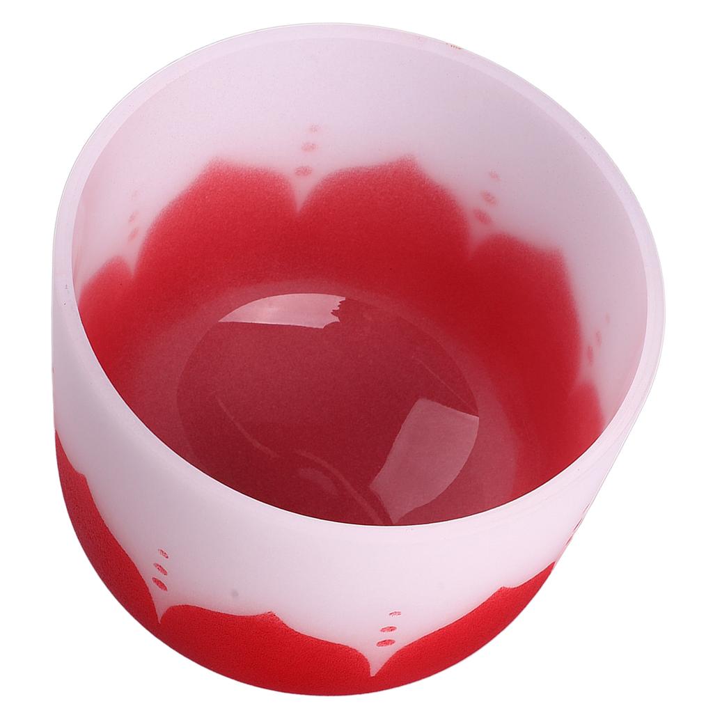 Crystal Singing Bowl Color Flower Pattern Matte Quartz Singing Bowl for Sound Healing Meditation