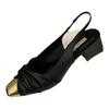 Fashion Bag Head Sandals Women'S Shoes French Small Fragrant Style With Skirt Temperament Single Shoes