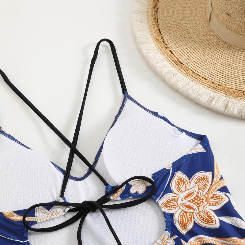 New bikini women's one-piece swimsuit digital printing swimsuit fashionable and sexy suspender swimsuit