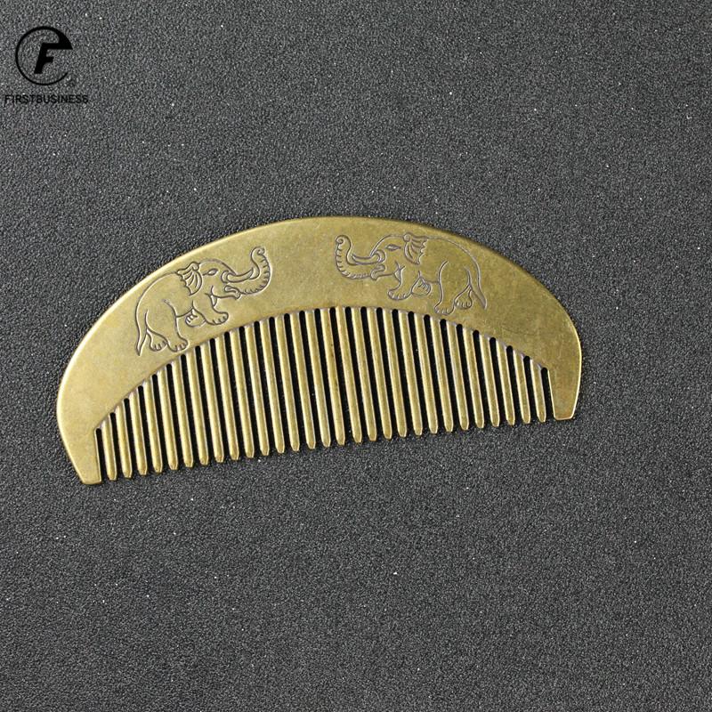 Chinese Style Phoenix Peony Elephant Hairs Brush Hair Comb Women Care Anti-Static Pure Brass Copper Tools Mother's Day Christmas