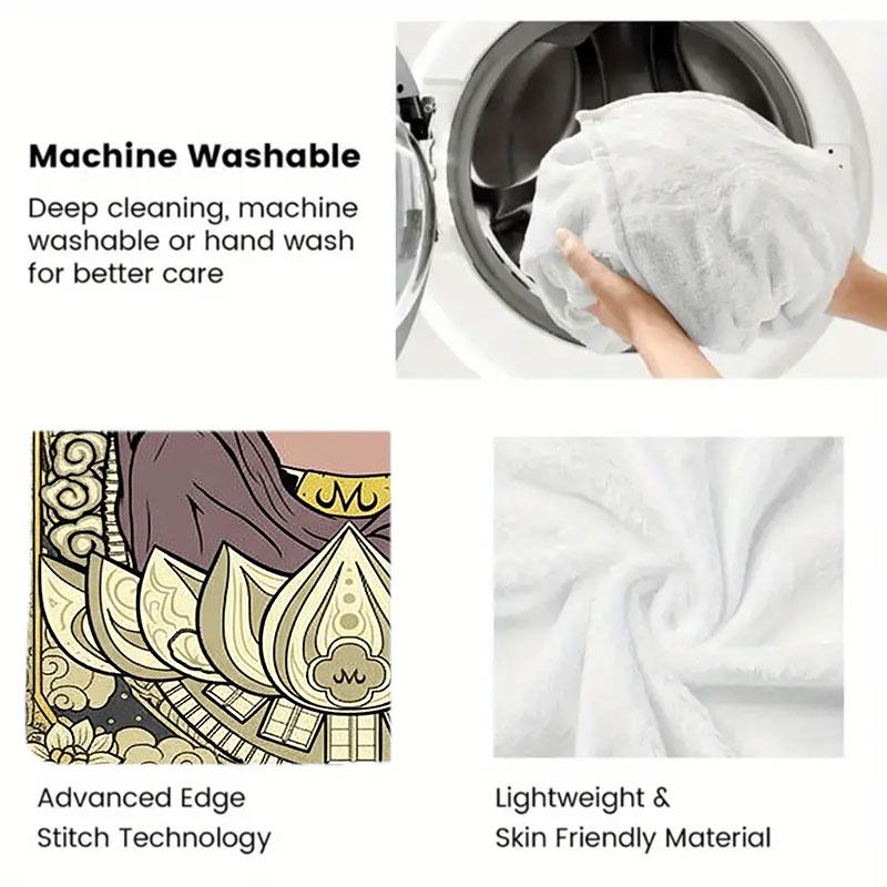 1Pc MajinBuu Print Flannel Blanket, High quality Comfortable for All Seasons, Warmth and Comfort, Perfect for Christmas Gifts