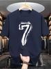 Sommer Herren 100% Baumwolle Lässig Locker Digital 7-Muster Bedruckt Bequem Sport Rundhals Kurzarm T-Shirt Oberteil
