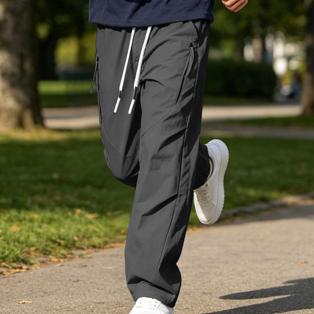 Men's Quick Dry Lightweight Straight Leg Cargo Pants for Summer Outdoor Hiking Casual Wear