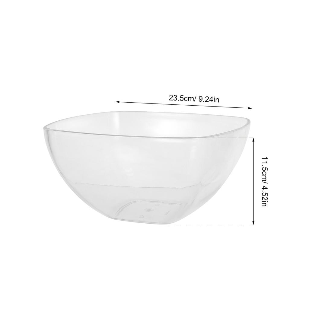 1Pcs Shape Acrylic Salad Bowl Large Capacity Food Serving Vegetable Bowl Transparent Bright Color Smooth Surface