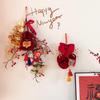 Chinese New Year Artificial Gourd Flower Wreath Decoration for Entrance and Living Room