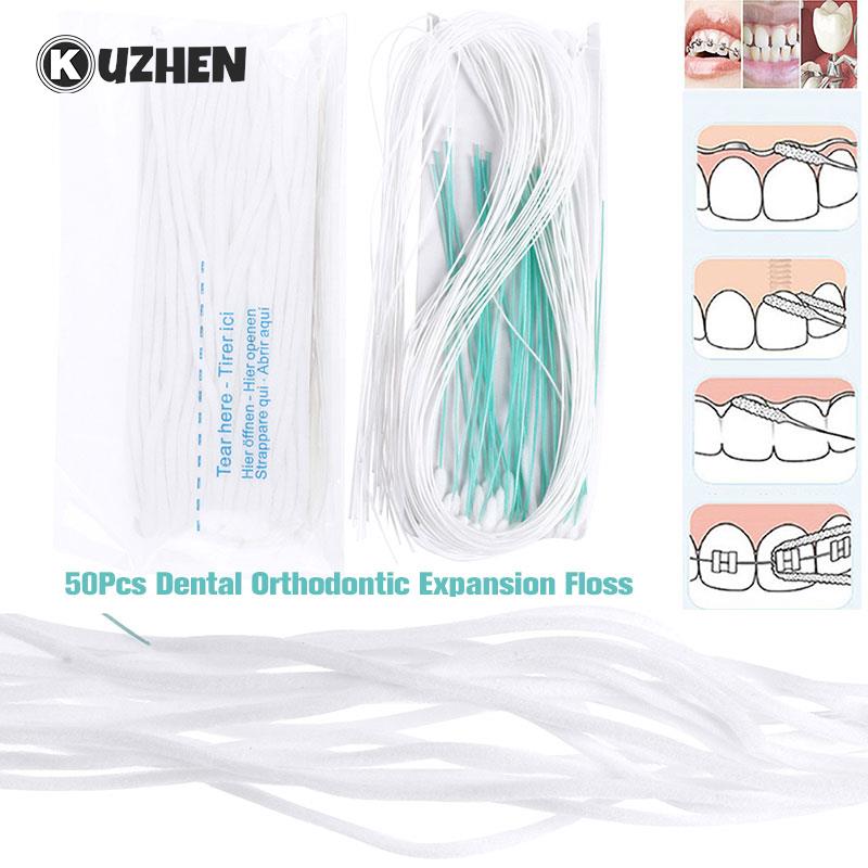 50Pcs Floss Threaders Tooth Floss Holders Between Orthodontic Braces Bridge Dental Oral Clean Toothpick Tool