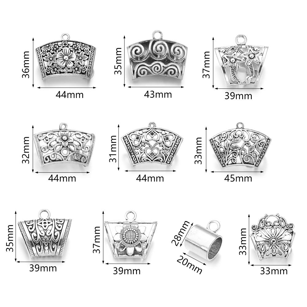 5pcs/lot Antique Silver Color Hollow Pendant Charm For Jewelry Making DIY Necklace Bracelets Bag Clothing Charm Accessories