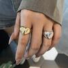 Stainless Steel Simple Smooth Metal Heart Ring for Women Men Y2K Trendy Ring Korean Elegant Party Jewelry Couple Rings