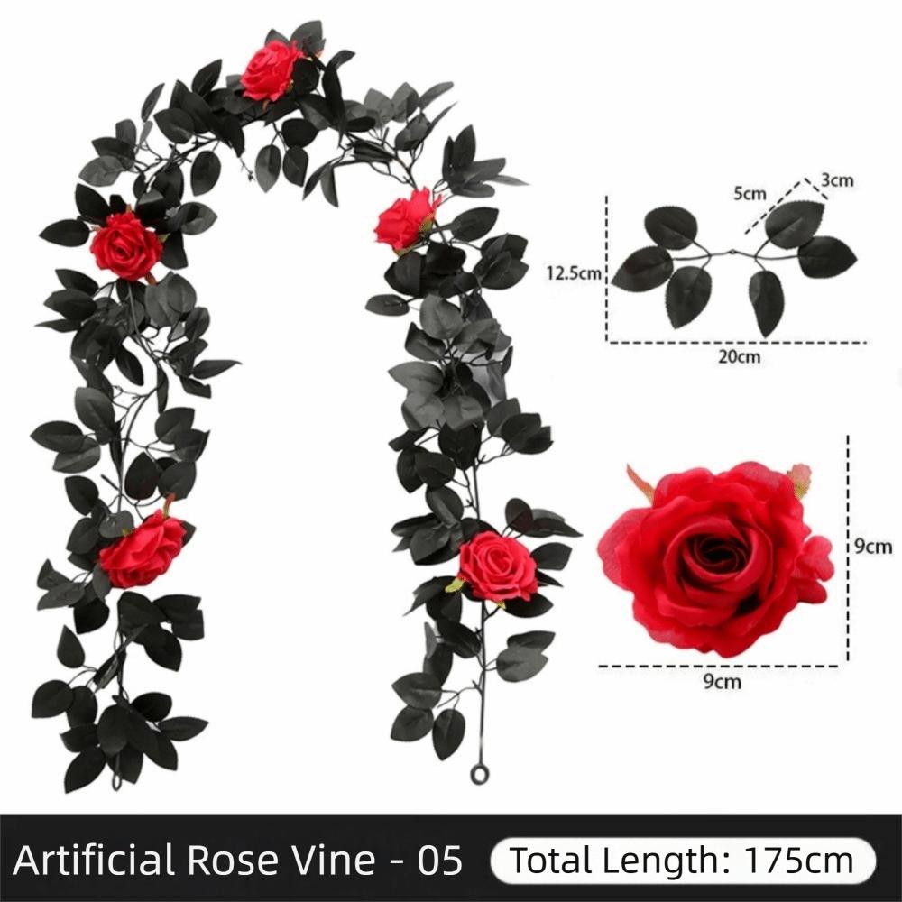 175cm Artificial Hanging Vine Garland Plastic Artificial Rose Vines  Christmas Ceiling
