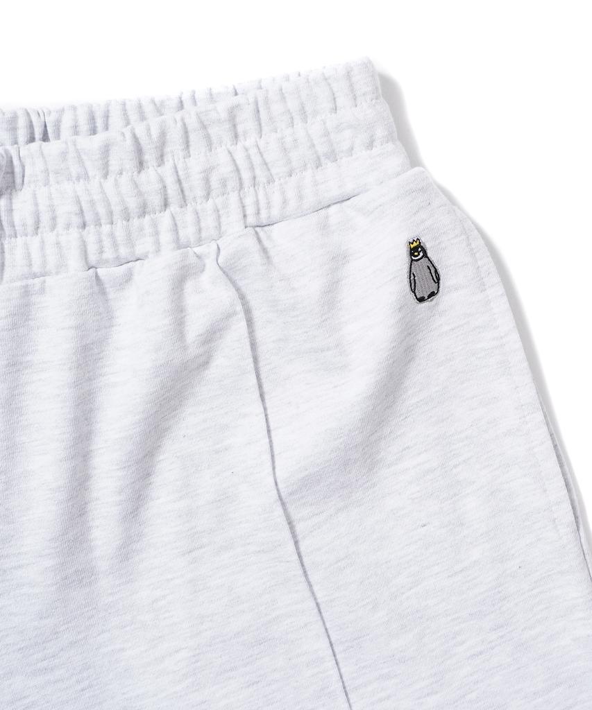 GAKKAI UNIONS Pintuck Wide Sweat Jogger Pants White Melange