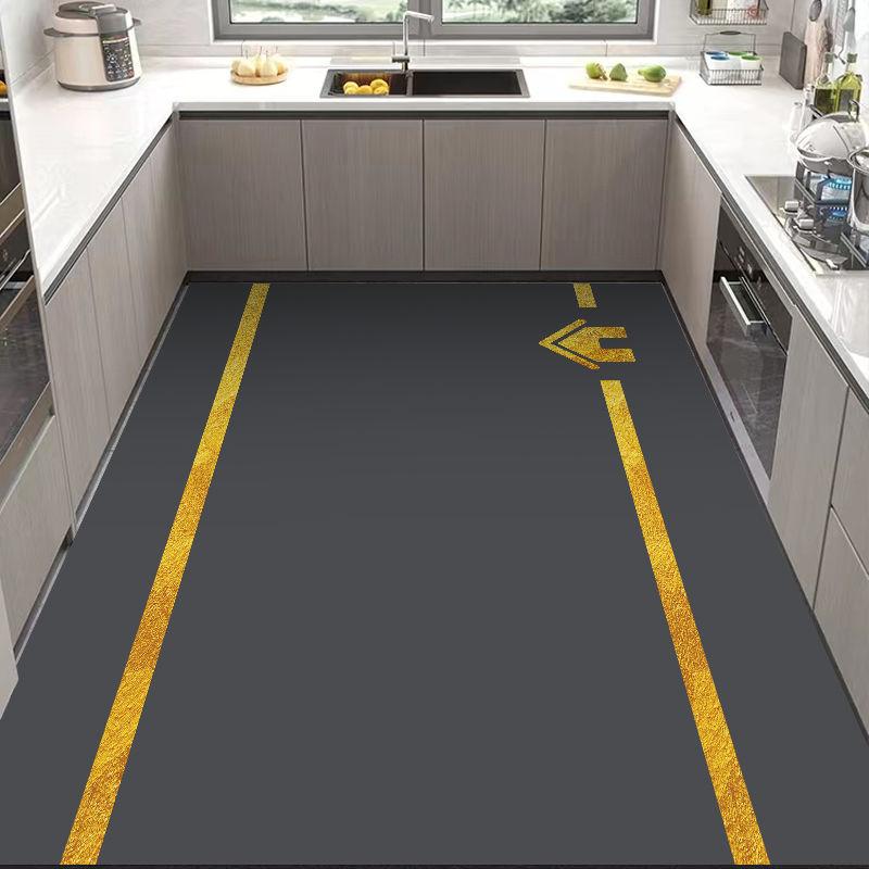 Carpet in The Kitchen Large PVC Leather Mat Non-Slip Waterproof Oil-proof Floor Mats Modern Home Decoration Alfombra De Cocina