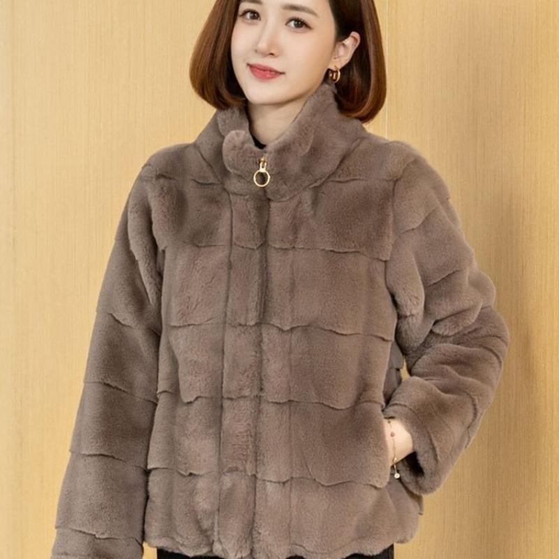 New Danish mink imitation fur coat short female winter mother imitation mink thickened coat small man