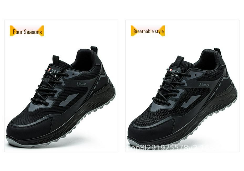 Men's Summer Breathable Steel Toe Work Shoes - Anti-Smash, Anti-Puncture, Insulated, Cotton, Velvet-Lined for Construction.