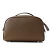 Genuine Leather Makeup Bag Women Portable Travel Toiletry Case Minimalist Chic Design With Chain Strap