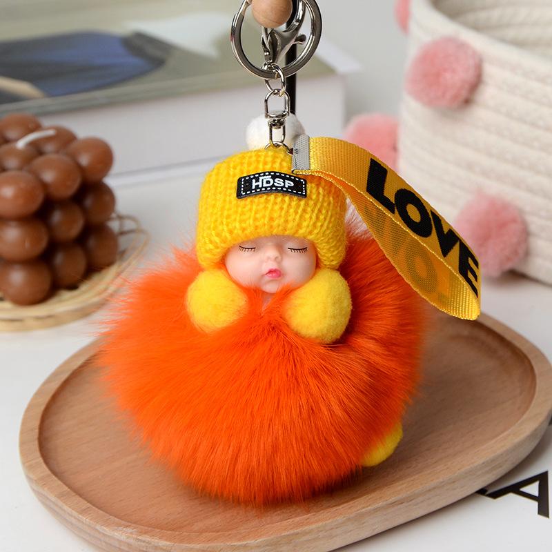 Echter Fuchs Haarball Schlafpuppe Anhänger Plüsch Schlüsselanhänger Accessoires Fell Geschenk Schmuck