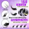 168 Clusters Fluffy Fox Eye Wispy Individual False Eyelashes - 12-18mm D Curl Segmented DIY Cluster Lashes for Natural & Dramatic Look