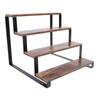 4-stufiges Holzstufenregal, rustikaler Metallrahmen, Parfümhalter, Display-Riser-Ständer für Anbieter, Pop