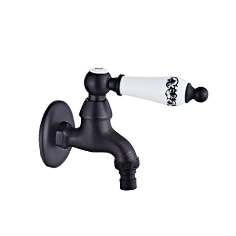 Grifo para Fregadero de Mopa de Estilo Europeo de Doble Uso con Rociador de Apertura Rápida - Agua Fría Única, Uno Entra Dos Salen