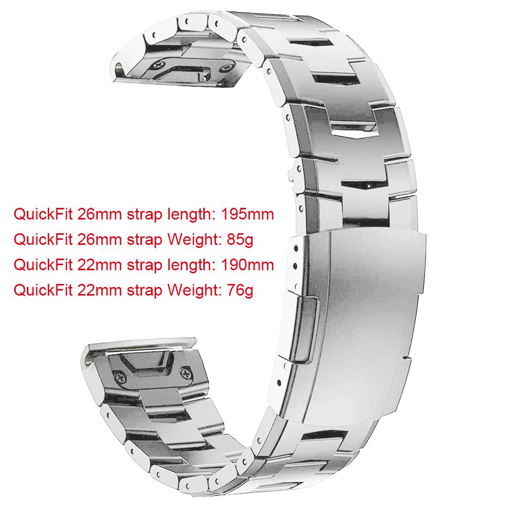 

Титановый ремешок для часов QuickFit 26 мм для Garmin Fenix 7X 7 6 6X Pro 5X Plus Mk2 Металлический ремешок 22 мм Epix Gen 2 MARQ 955 D2 G1 Браслет QuickFit 26mm серебряный