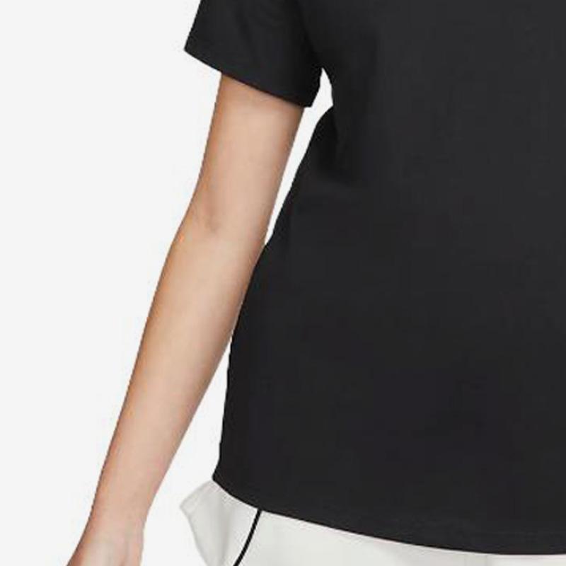 Nike Solid Color Round Neck Short Sleeve T-Shirt Women tops Black DX7905-010
