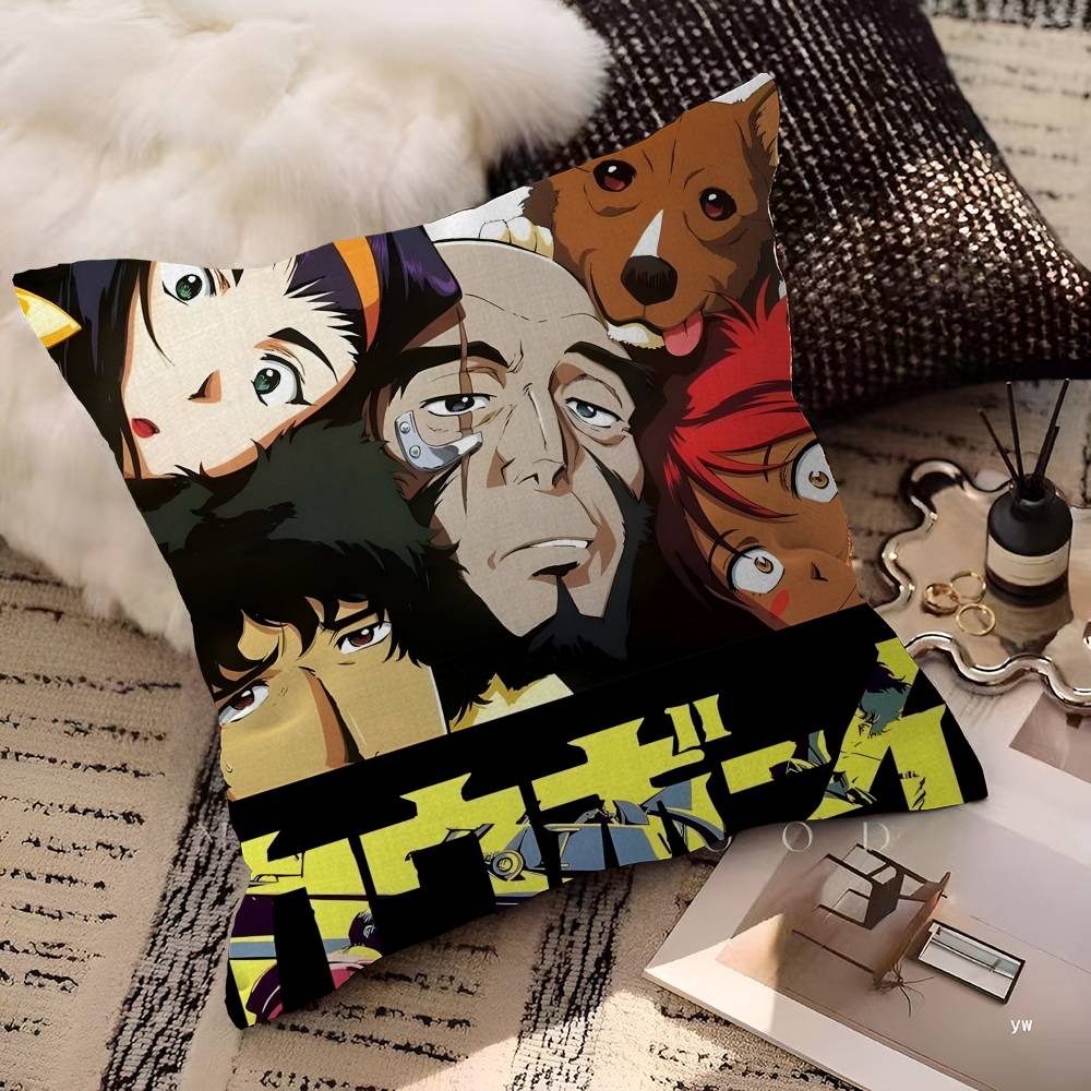 Anime C-Cowboy B-Bebop Cushion Cover Inches Farmhouse Decor Home Throw Pillow Covers For Couch Decorations