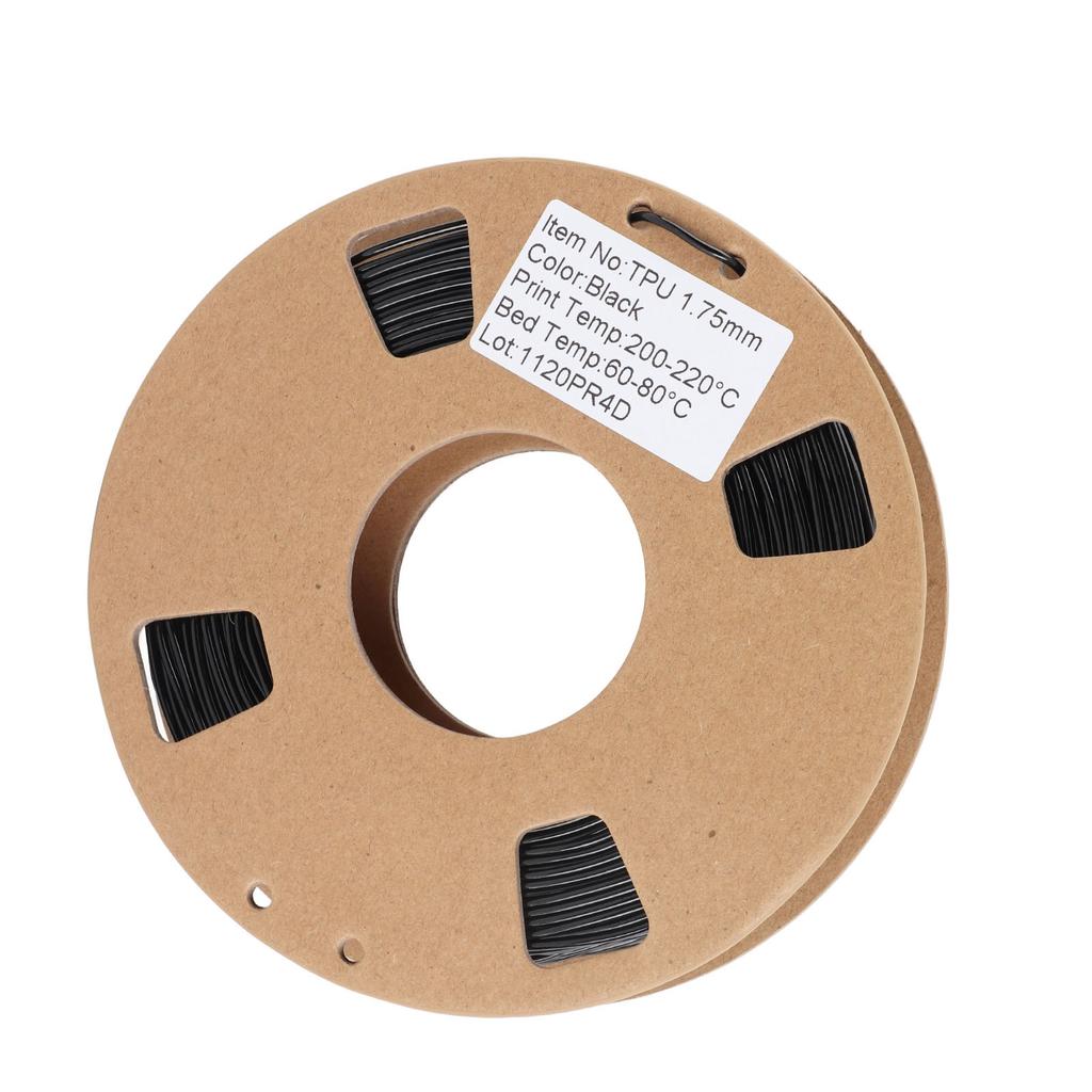 1.75mm TPU Filament Flexible 0.03mm Size Accuracy High Elasticity 250g Spool 95A 3D Printer Filament Black