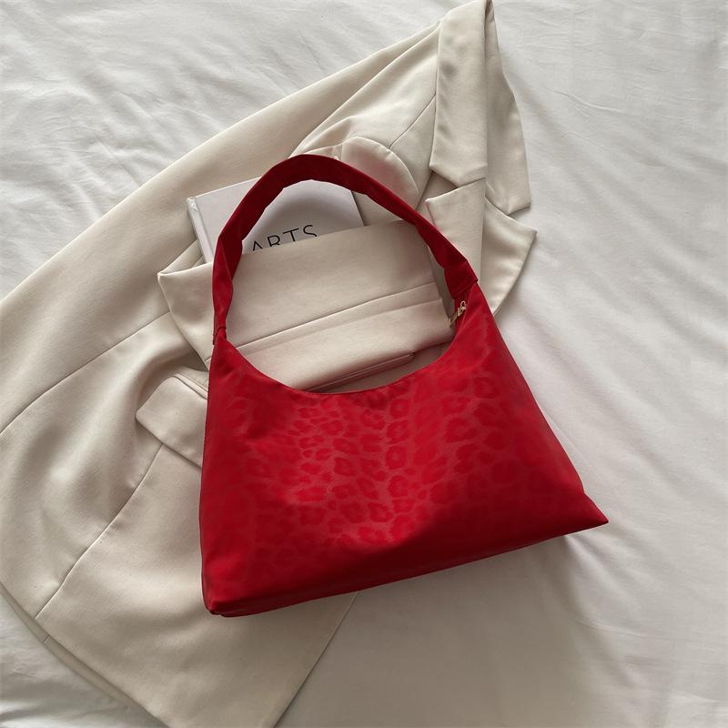 Retro leopard print bag women's new fashionable large-capacity versatile shoulder underarm bag casual retro tote bag